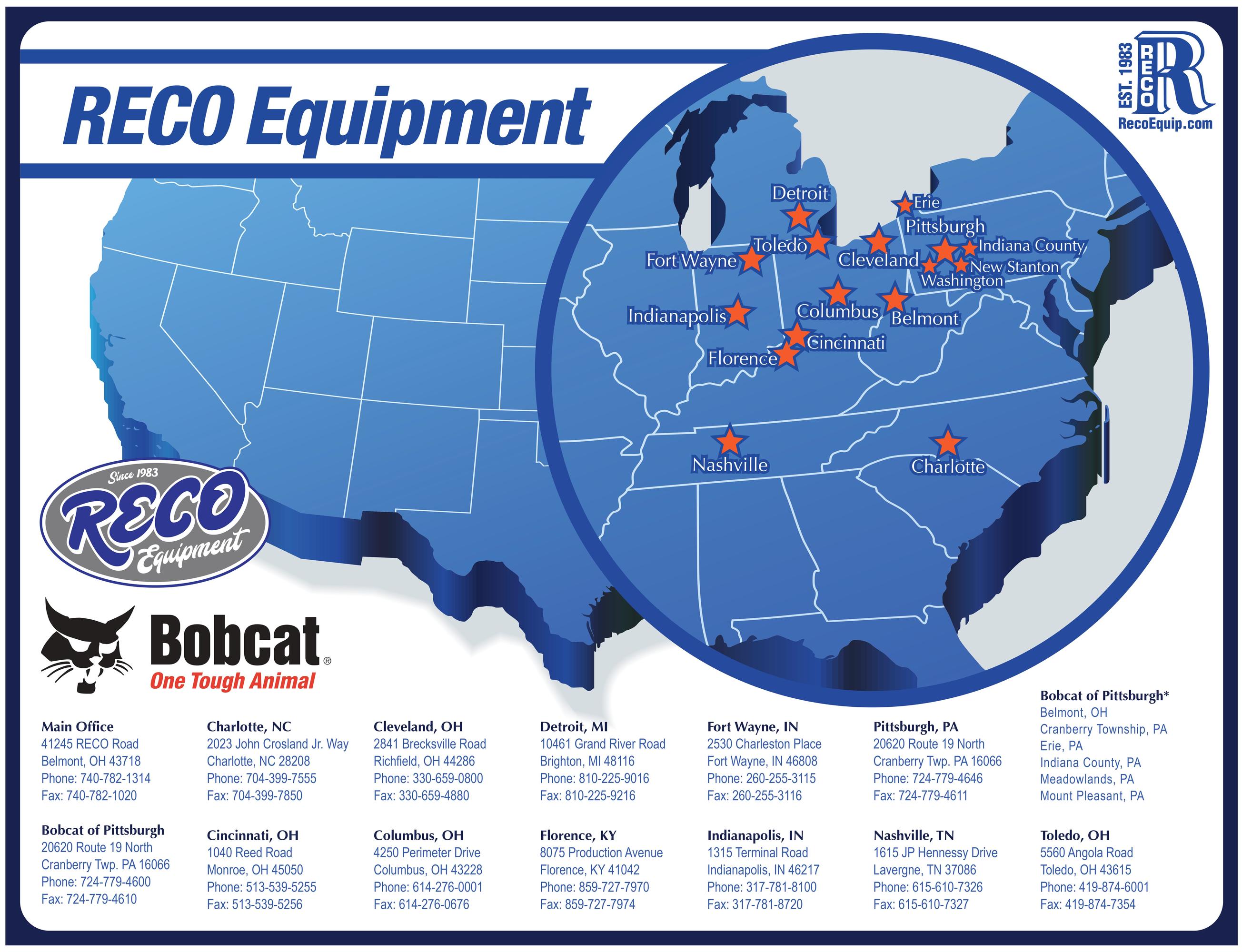 Our Locations | Bobcat of Pittsburgh/Erie/Indiana Cty. | Bobcat Dealership